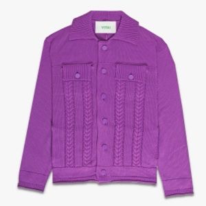 FLASH SALE 🔥 NEW ✅ YITAI - Purple Knit Button Cardigan (Exclusive Sample)